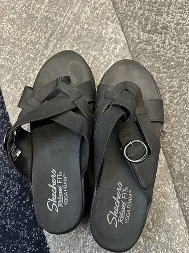 Skechers toe strap black - skechers,